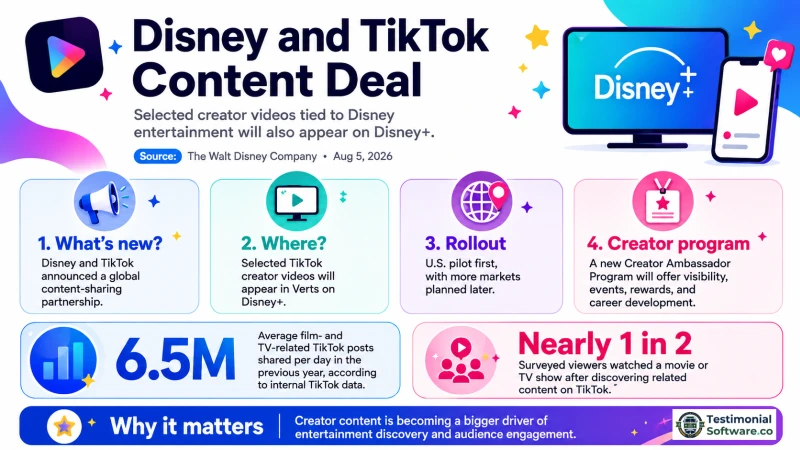 Disney and Titktok Content deal news 