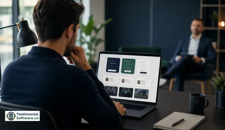 B2B Buyer reading testimonials